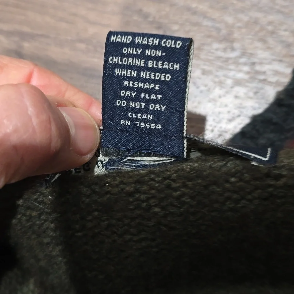 Abercrombie & Fitch Men's Lamb's Wool Blend  Green and Gray‎ Sweater L